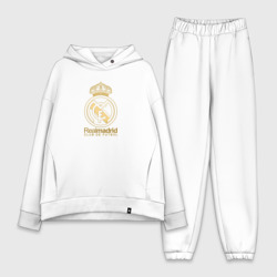 Женский костюм хлопок Oversize Real Madrid gold logo