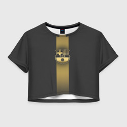 Женская футболка Crop-top 3D Barcelona Gold-Graphite Theme