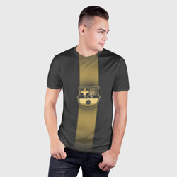 Мужская футболка 3D Slim Barcelona Gold-Graphite Theme - фото 2