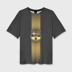 Женская футболка oversize 3D Barcelona Gold-Graphite Theme