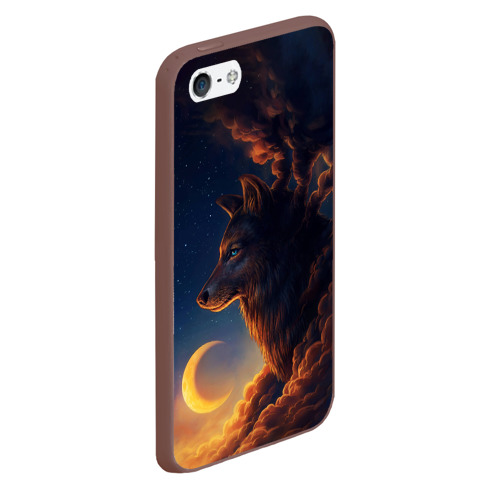 Чехол для iPhone 5/5S матовый Ночной Волк Night Wolf, цвет коричневый - фото 3