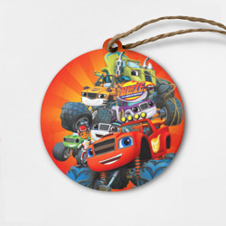 Деревянная игрушка круг Вспыш и чудо-машинки главные Герои