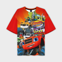 Мужская футболка oversize 3D Вспыш и чудо-машинки главные Герои