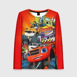 Женский лонгслив 3D Вспыш и чудо-машинки главные Герои
