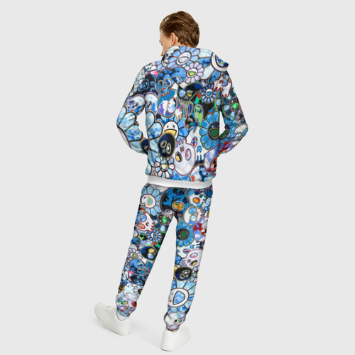 Мужской 3D костюм с принтом Буйство синих, вид сзади #2