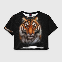 Женская футболка Crop-top 3D Реалистичный тигр Realistic Tiger