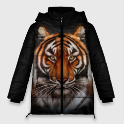 Женская зимняя куртка Oversize Реалистичный тигр Realistic Tiger