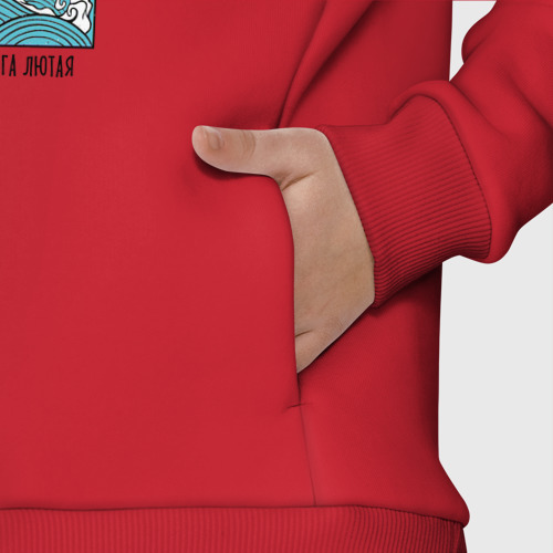 Детское худи Oversize хлопок Птерозилла - Птеродактиль в стиле Аниме Годзилла, цвет красный - фото 8