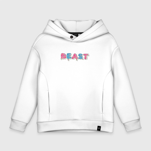 Детское худи Oversize хлопок Mr Beast - Art 1, цвет белый