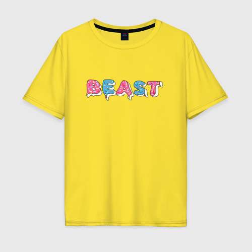 Мужская футболка хлопок Oversize Mr Beast - Art 1, цвет желтый