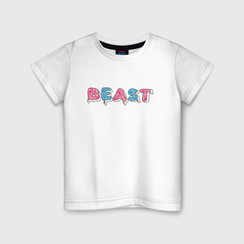 Детская футболка из хлопка с принтом Mr Beast - Art 1, вид спереди №1