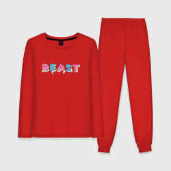 Женская пижама с лонгсливом хлопок Mr Beast - Art 1