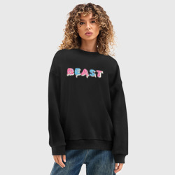 Женский свитшот oversize без начеса хлопок Mr Beast - Art 1 - фото 2