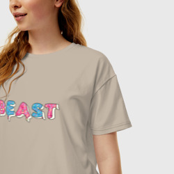 Женская футболка хлопок Oversize Mr Beast - Art 1 - фото 2