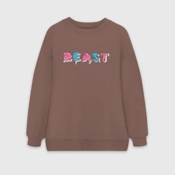 Женский свитшот oversize без начеса хлопок Mr Beast - Art 1