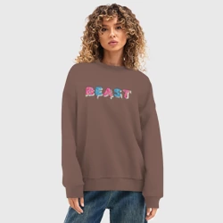 Женский свитшот oversize без начеса хлопок Mr Beast - Art 1 - фото 2