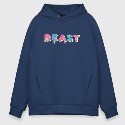 Мужское худи Oversize хлопок Mr Beast - Art 1, цвет темно-синий