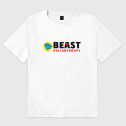 Женская футболка хлопок Oversize Mr Beast Philanthropy