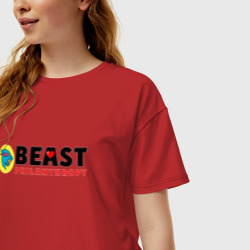 Женская футболка хлопок Oversize Mr Beast Philanthropy - фото 2