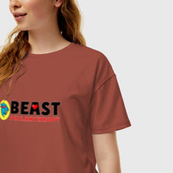 Женская футболка хлопок Oversize Mr Beast Philanthropy - фото 2