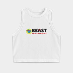 Женская укороченная майка-топ хлопок Mr Beast Philanthropy