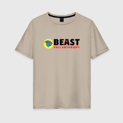 Женская футболка хлопок Oversize Mr Beast Philanthropy