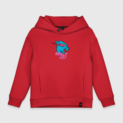 Детское худи Oversize хлопок Mr Beast Gaming, цвет красный