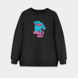 Женский свитшот oversize без начеса хлопок Mr Beast Gaming