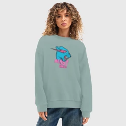 Женский свитшот oversize без начеса хлопок Mr Beast Gaming - фото 2