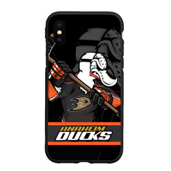 Чехол для iPhone XS Max матовый Анахайм Дакс, Anaheim Ducks