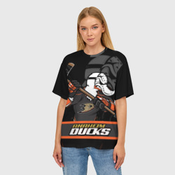 Женская футболка oversize 3D Анахайм Дакс, Anaheim Ducks - фото 2