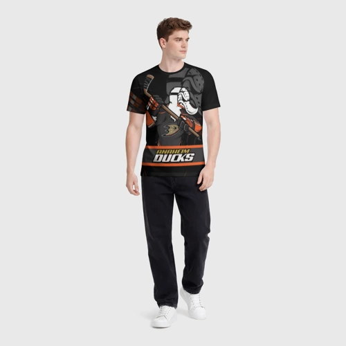 Мужская футболка 3D с принтом Анахайм Дакс, Anaheim Ducks, вид сбоку #3