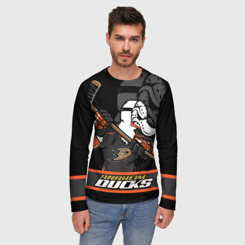 Мужской лонгслив 3D Анахайм Дакс, Anaheim Ducks, цвет 3D печать - фото 3