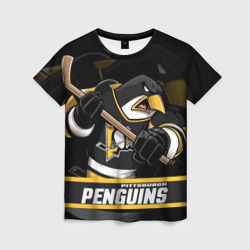 Женская футболка 3D Питтсбург Пингвинз, Pittsburgh Penguins