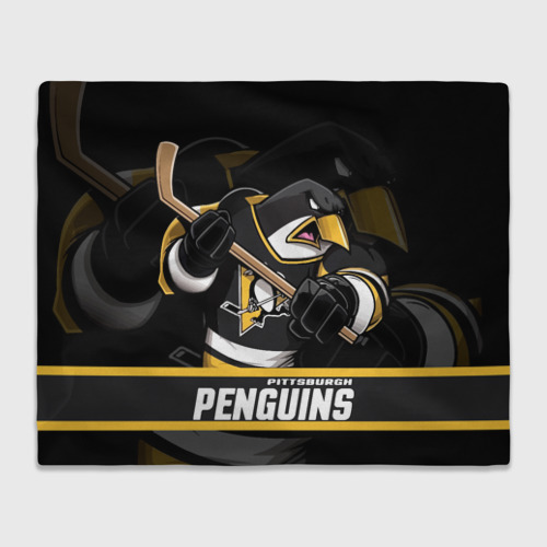 Плед 3D с принтом Питтсбург Пингвинз, Pittsburgh Penguins, вид спереди #2