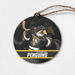Деревянная игрушка круг Питтсбург Пингвинз, Pittsburgh Penguins