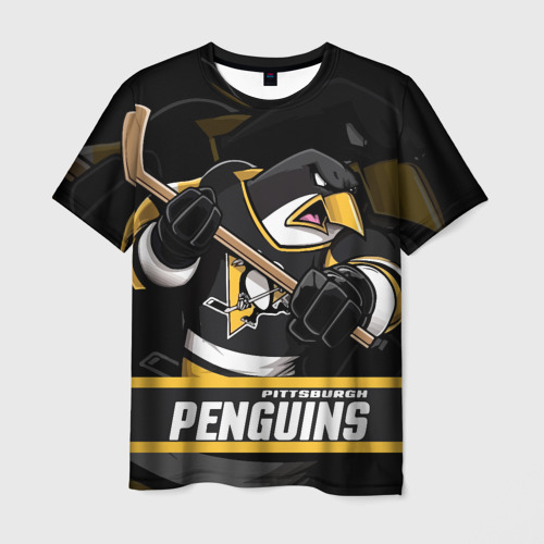Мужская футболка с принтом Питтсбург Пингвинз, Pittsburgh Penguins, вид спереди №1