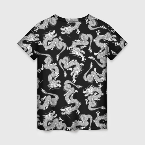 Женская футболка 3D с принтом Драконы/dragon, вид сзади #1
