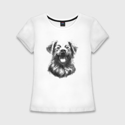 Женская футболка хлопок Slim Лохматая собака