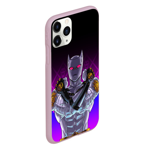 Чехол для iPhone 11 Pro матовый JoJo Killer Queen королева убийца fire style, цвет розовый - фото 3