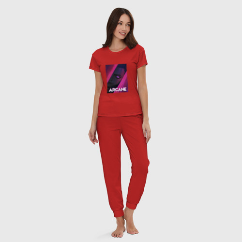 Женская пижама хлопок Arcane Neon, цвет красный - фото 5