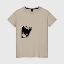 Женская футболка хлопок Кот в маске