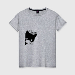 Женская футболка хлопок Кот в маске