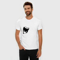 Мужская футболка хлопок Slim Кот в маске - фото 2