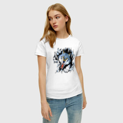 Женская футболка хлопок Свирепый кровожадный волк - фото 2