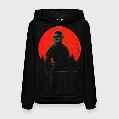 Женская толстовка 3D с принтом Чумной доктор, вид спереди #2