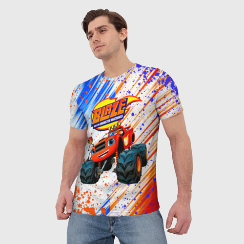 Мужская футболка 3D с принтом Вспыш и чудо-машинки Пикап & AJ, фото на моделе #1