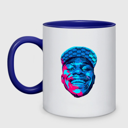 Кружка двухцветная DaBaby Art, цвет белый + синий