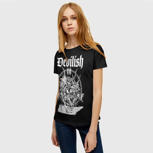 Женская футболка 3D Devilish trio 615, цвет 3D печать - фото 3