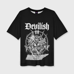 Женская футболка oversize 3D Devilish trio 615